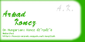 arpad koncz business card